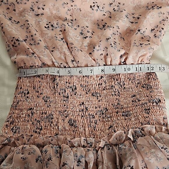 Honey Chelsea Women's Floral Ruffled Long Sleeves Mini Dress XS Pink - Picture 12 of 16